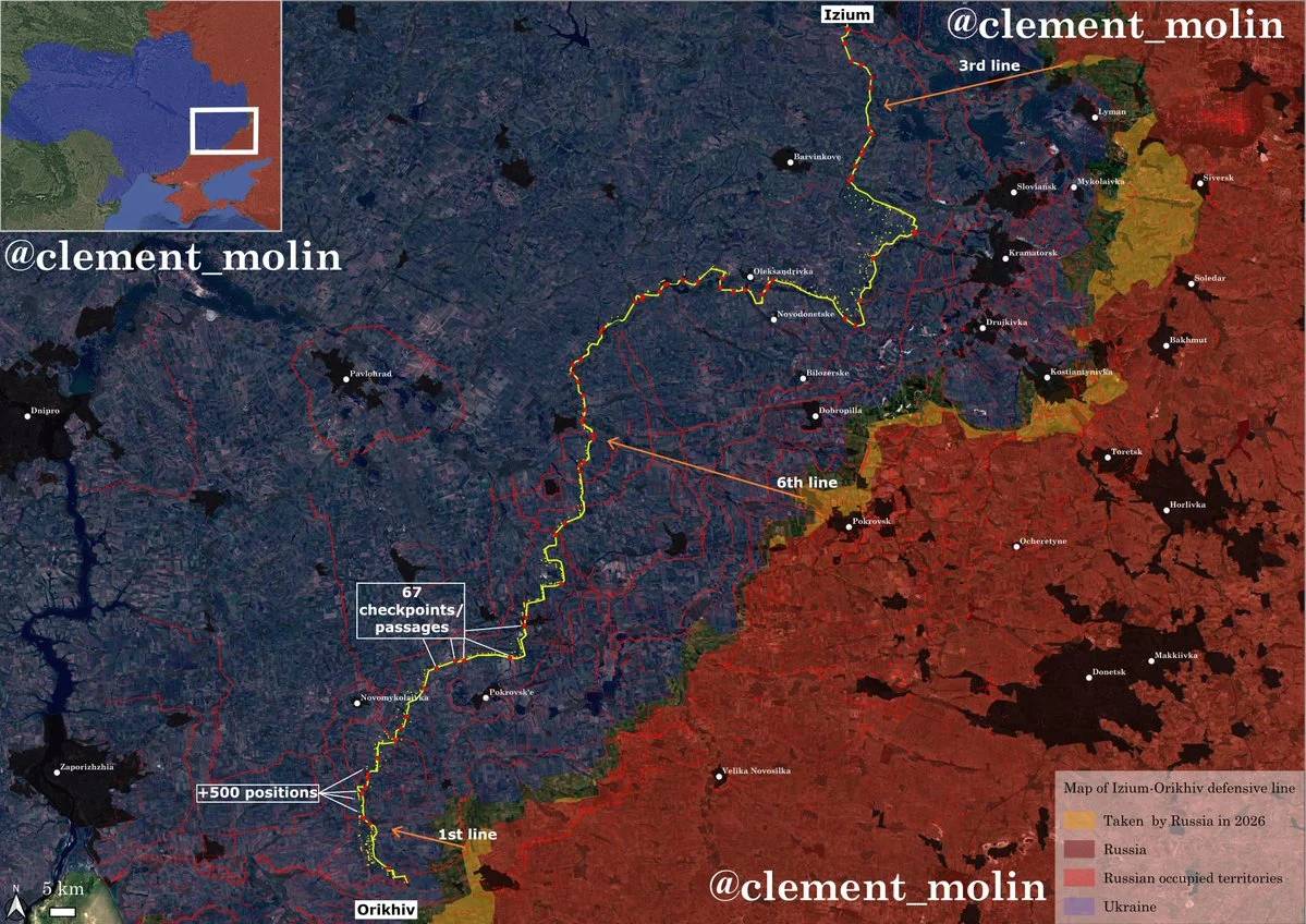 300-километровата украинска отбранителна линия